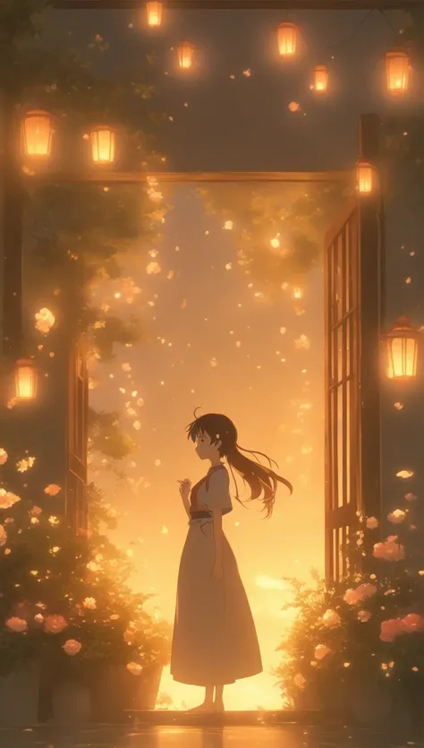 lantern lights in background, beautiful anime scene, anime beautiful peace scene, anime background art, beautiful anime, daytime ethereal anime, ethereal anime, anime. Soft lighting, Atei Gailan Style, Warm light from the lamp, anime background, beautiful ...