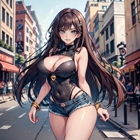 Anime Kawaii sexy Perfect Slim sensual body large breast and huge thighs, An intricate and highly detailed illustration of anime (Young girl)  (work of art, best qualityer, ultra detali, high resolution, 4K),(beautiful detailed eyes),(very highly detailed ...