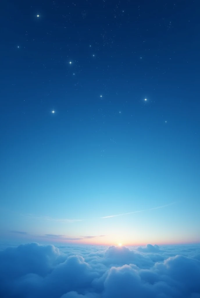 Cloudless blue sky with soft lighting with small bright stars 