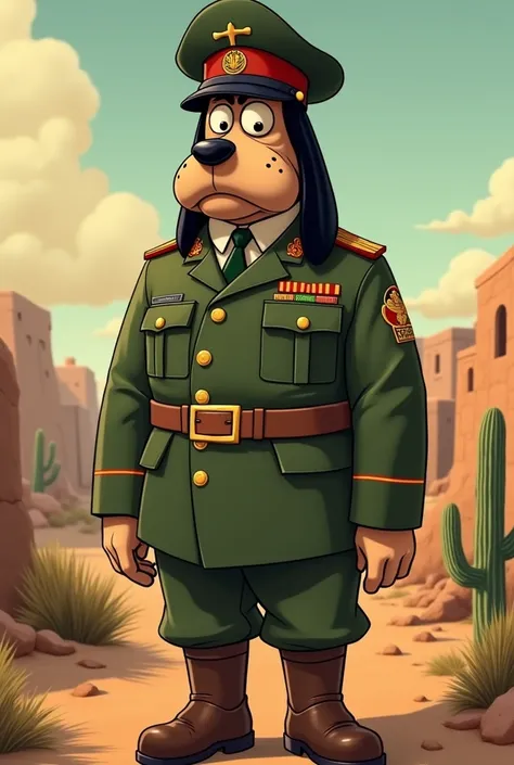 Droopy as a lieutenant colonel in the Mexican army 
