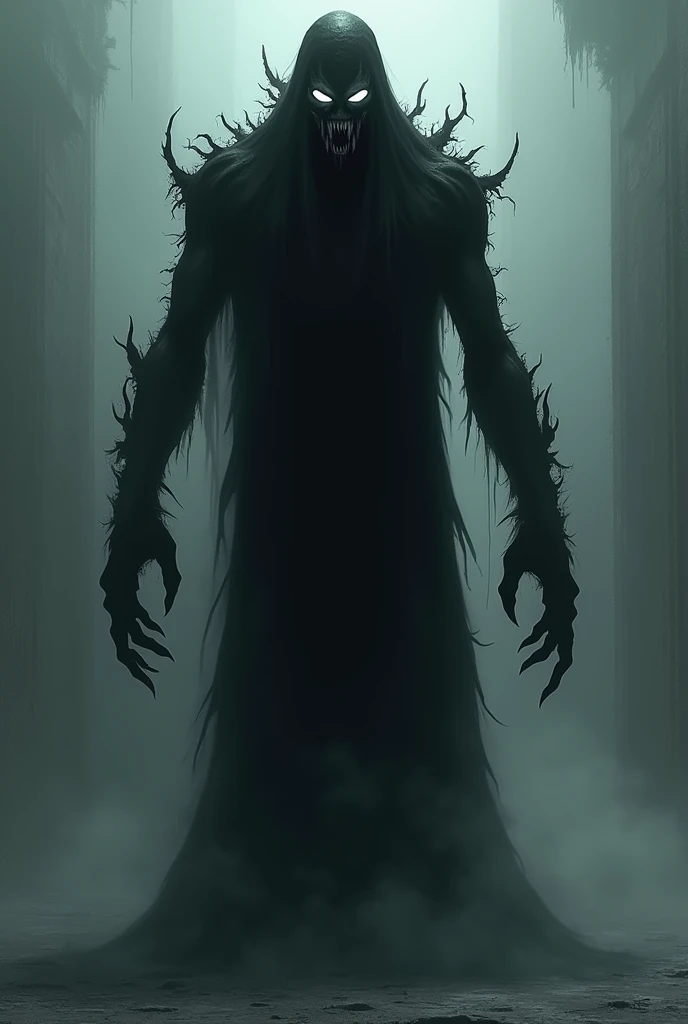 (( a black, almost liquid shadow. It’s a tall, dark and intimidating form, with glowing, dark eyes. His form is somewhat human-like, but almost not human at all, with sharp claws on his hands and feet, and a somewhat jagged mouth*