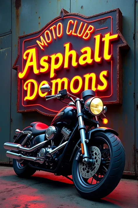 Placa para moto club com nome moto club Asphalt demons   