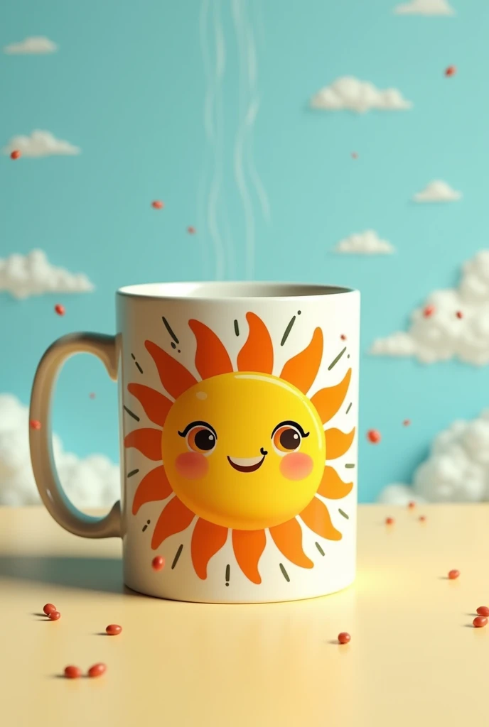 Coffee mug sun design 