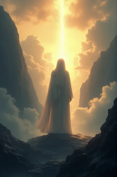 "A person facing life’s challenges with unwavering faith, their path lit by a divine light. The background shows obstacles, yet the individual remains strong and determined. The scene captures the resilience and trust in a greater plan. The mood is hopeful...