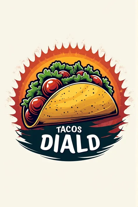 Logo for a taco shop called "TACOS DIALED"