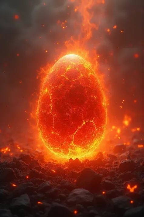 Burning red iron egg
