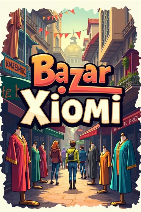 a logo that says Bazar Xiomi that in the background is dedicated to promoting clothing