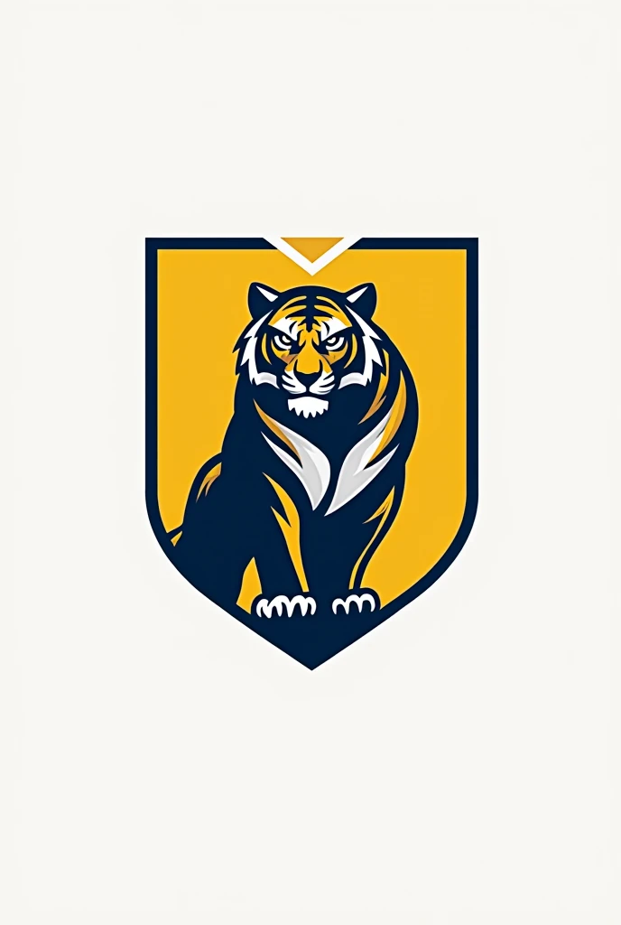 Create a logo of a tiger with the colors of The Team: uanl tigers (yellow and blue) minimalist