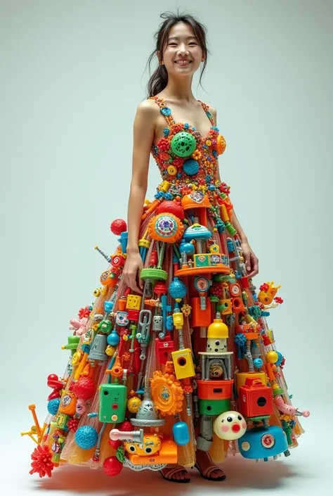 A dress made of toys 