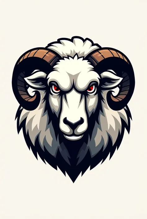 Create a fierce sheep logo, Angry, brava, without horns