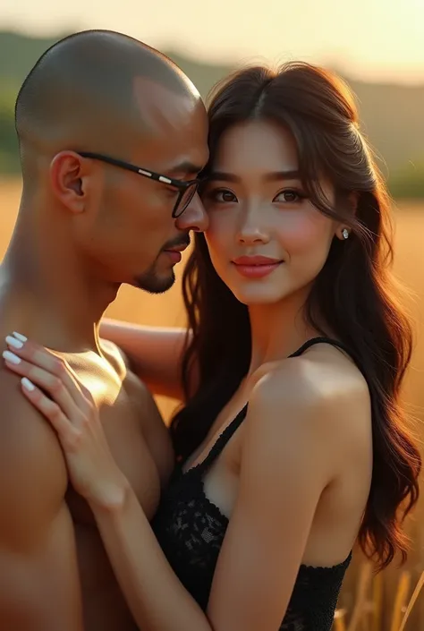 A beautiful Vietnamese girl with sexy breasts, detailed big breasts, detailed beautiful eyes, detailed beautiful lips, detailed long black hair, detailed eyes, extremely detailed face, long eyelashes, detailed eyelashes, intimate moment with boyfriend, gir...