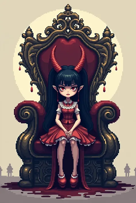 Evil Lolita, Sitting on a throne, pixel 