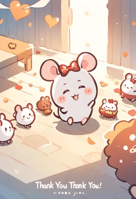 thank you, animal, smile, ((2d)), cute mouse