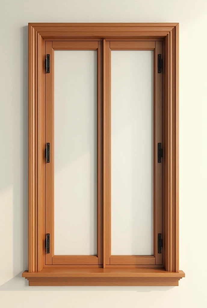 An animated engineering drawing image of a French window that is an elegant wooden type