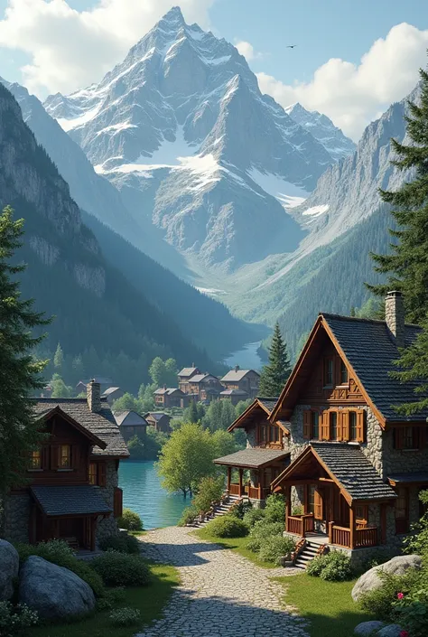 Pretty houses in the mountains but very real 