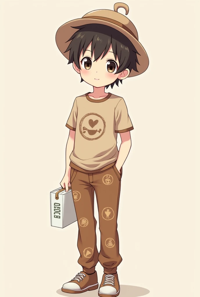 Anime coffee shirt coffee hat coffee pants cute boy