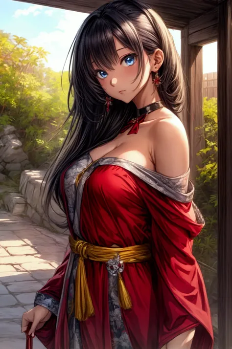 off shoulder Hikizuri，masterpiece, best quality, high resolution, 1 girl, Super high resolution, alone