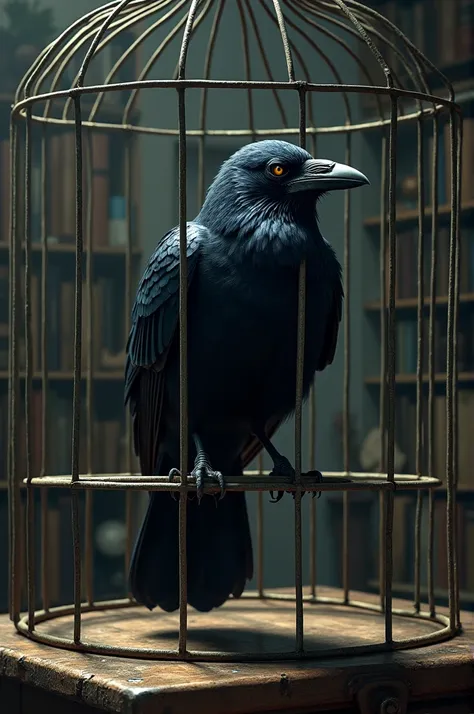 Crow into cage 