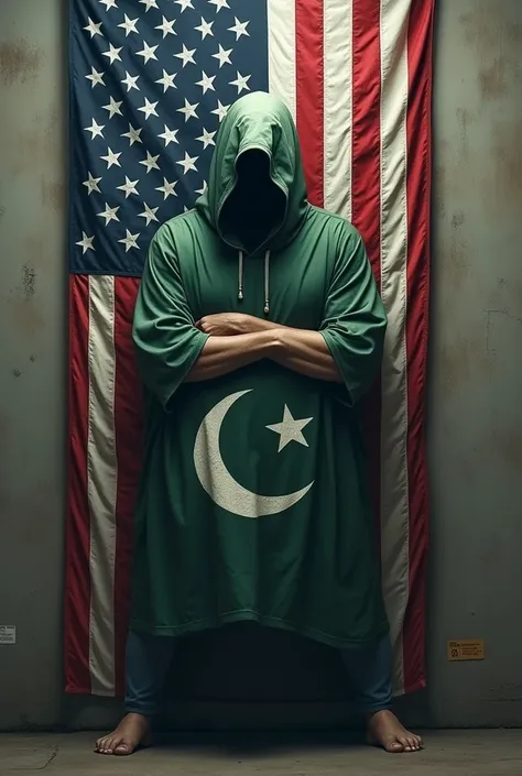 Pakistani flag as prisoner of America flag