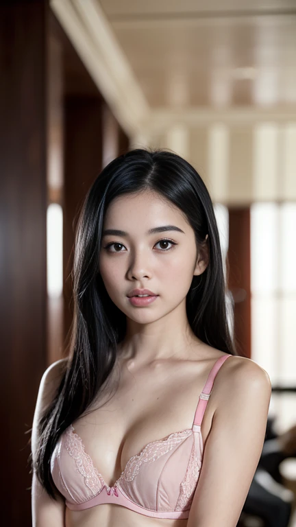 (((young girl１people))),(((beautiful black hair:With bangushroom hair))),((real people々image)),(realistic),((highest quality)),(muste piece),(highest quality),((Highest image quality)),((highest resolution)),((fine details)),((embarrassed look:blush)),((lo...