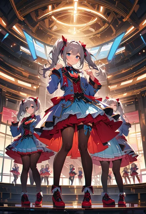 Highest quality, Super detailed, (Ultra-high resolution,8k), Ultra-high definition 4K, (Perfect Anatomy, Anatomically correct), ((5 cute idol groups)), (Women&#39;s dress with detailed floral print), (Beautiful Eyes), (Detailed eyes), (High-quality facial ...