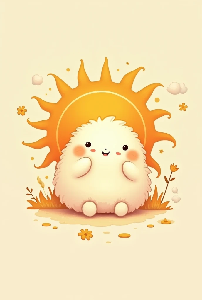 Sun cartoon, Simpler, fluffly, minimalist and feminine. With the name Yara