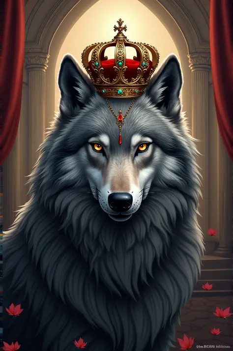 Wolf logo wearing a crown
