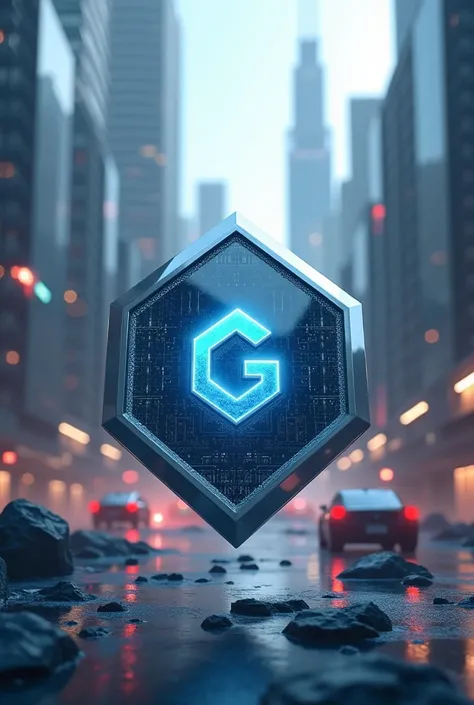 An image of a crypto currency called  GEO in 3d and futurelistic... Include GEO as its  symbol