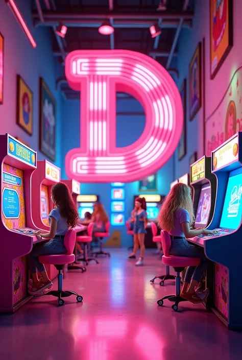 Barbie Arcade play room and letter D on the top