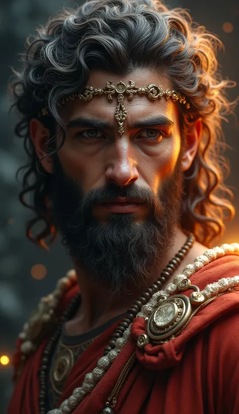 Pólux, immortal son of Zeus, intricate portrait, photorealistic, hyperrealistic, chiaroscuro lighting, dramatic shadows, piercing gaze, detailed facial features, high contrast, cinematic composition, classical Greek aesthetic, glowing aura, vibrant colors,...