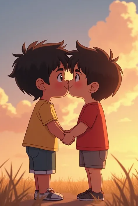 Anime of a four-year-old boy kissing bahrain