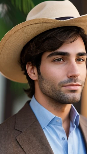  A brown haired Hebrew Jewish man focus on the face 