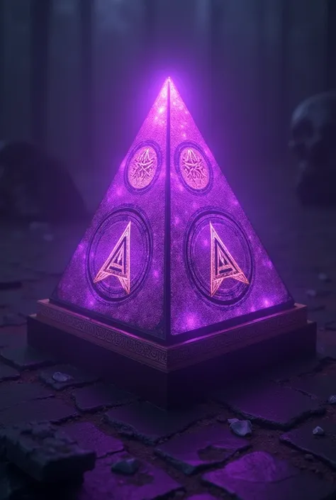 Illuminati pyramid glowing purple