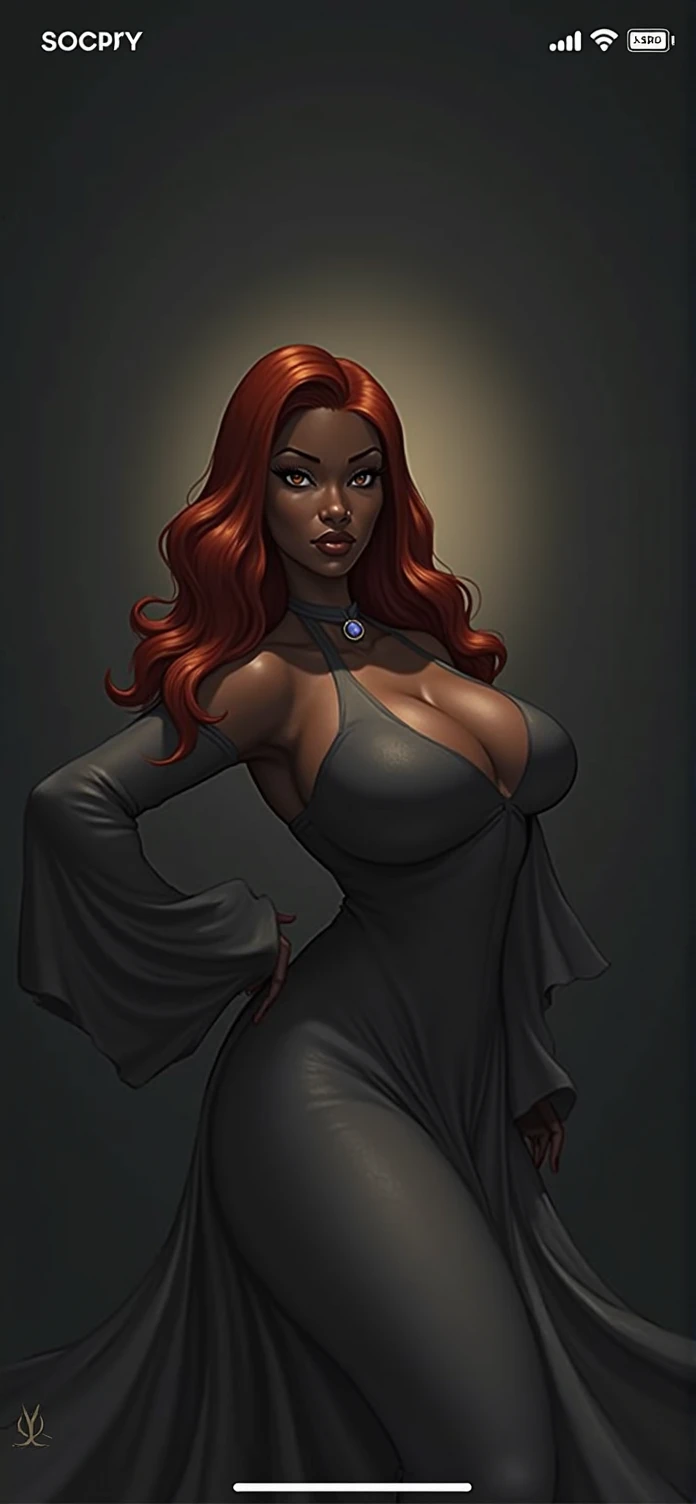 lightskin redhead ebony with thick thighs in a split dress 