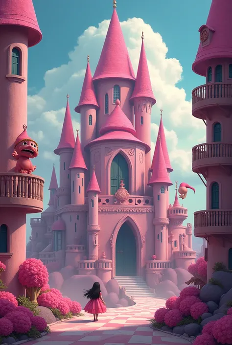 back next to the big pink palace.
Paulina was a little surprised., but he quickly forgot it, because he saw his beloved red houses, and he headed there.
But again, before reaching them, The big hand appeared again, and left her next to the palace again.
- ...