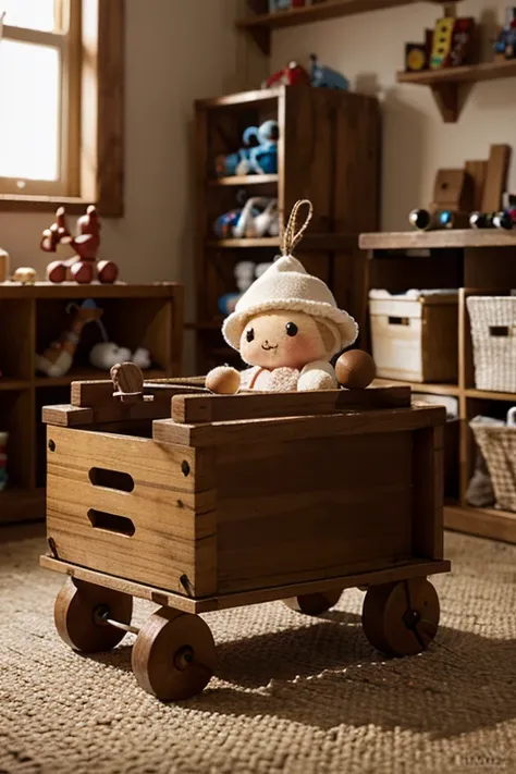 Create an image of a medium-sized handmade toy factory