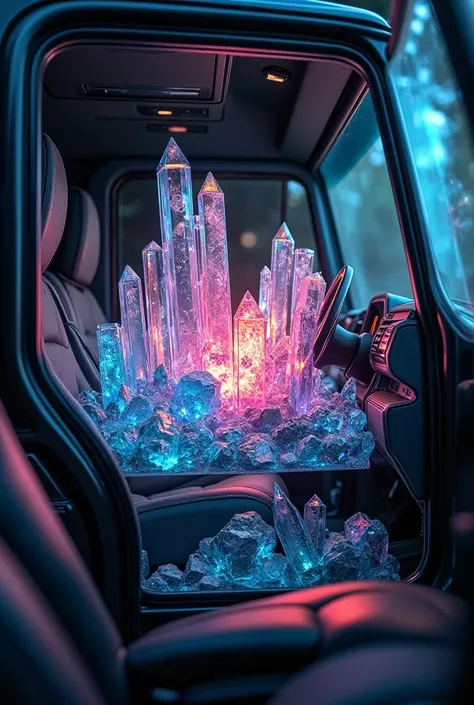 Inside the millionaire truck there are some beautiful crystals 