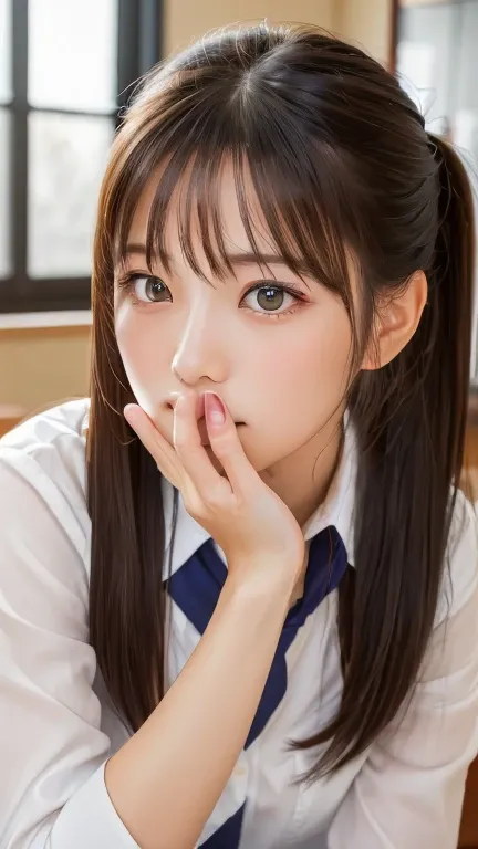 (Tabletop:1.3), (8k, Realistic, RAW Photos, Highest quality: 1.4), Japanese, (One Girl), Beautiful Face, (Realistic Face), (Black Hair), Beautiful hairstyle, Realistic eyes, Beautiful attention to detail, (Realistic Skin), Beautiful Skin, Charm, Ultra-high...