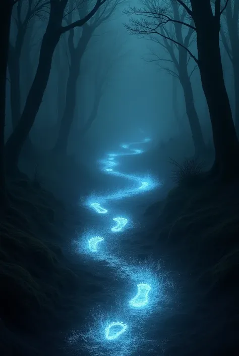 Path of footprints in the dark 