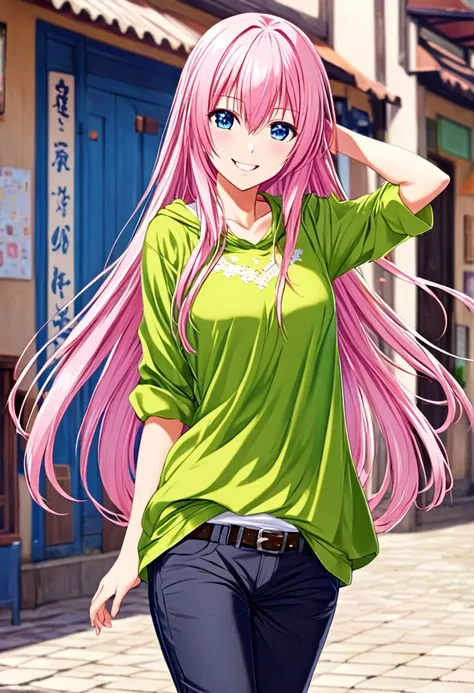 Megurine Luka cute smile morning G pants casual clothes adult