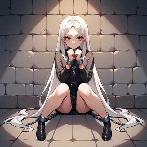 check_9, check_8_up, check_7_up, check_6_up, check_5_up, check_4_up, source_anime, 1 woman, get on your knees, white hair, strai...