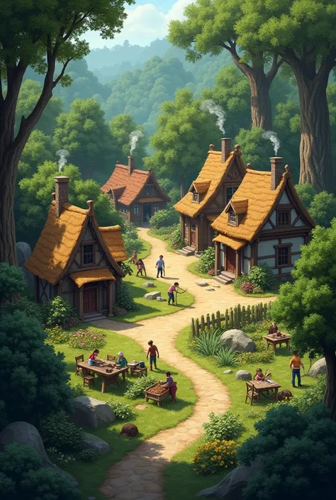 Village in the woods 