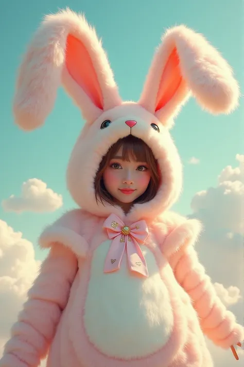 Woman in bunny costume