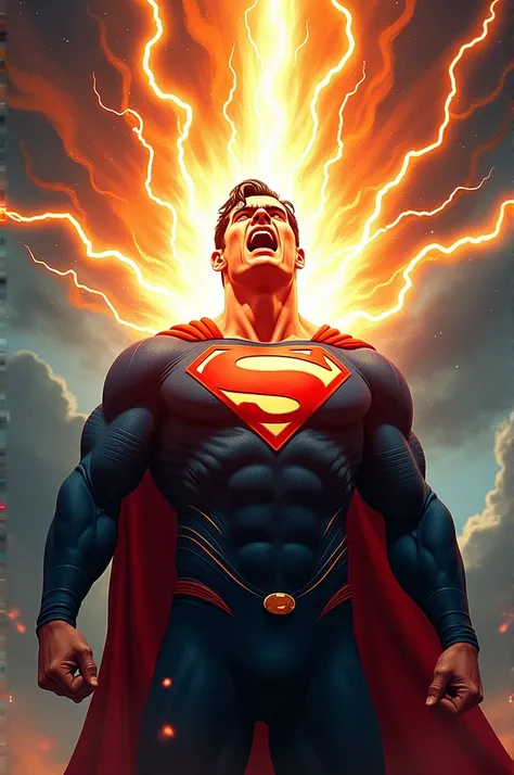 Angry Superman Comic, Throwing his heat vision into the sky