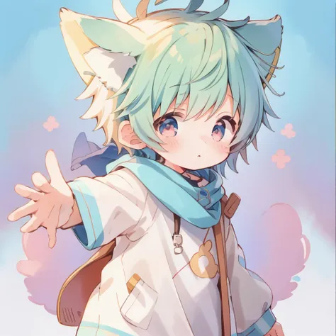 anime boy with rosy cheeks and eyes covering his face, cute art style, cute ruan vtuber, cute anime face, cute character, anime boy, cute anime style, in anime style, cute expression, holds bangs with one hand, with index finger, cute anime, with cute face...