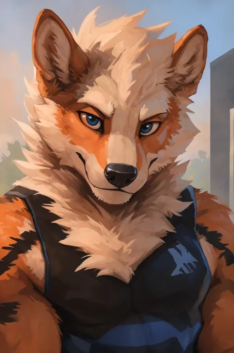 male arcanine, arcanine, orange, posing, gym_clothes, gym_background, by kenket, by darkgem, by miosha, detailed_face,detailed_c...