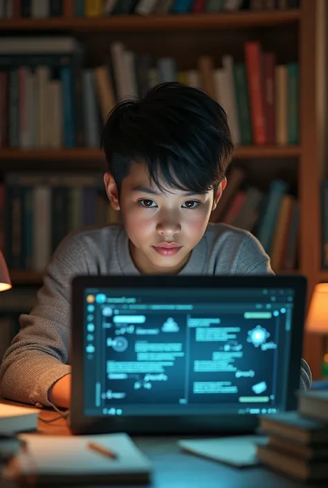 The student and his new "best friend":

A student surrounded by books, but with an open laptop showing a chat interface with an AI.
AI could be solving complex equations, writing essays or even suggesting research topics, while the student looks in awe or ...