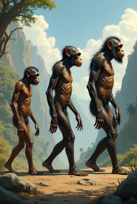 Evolution of hominids to Homo sapiens.