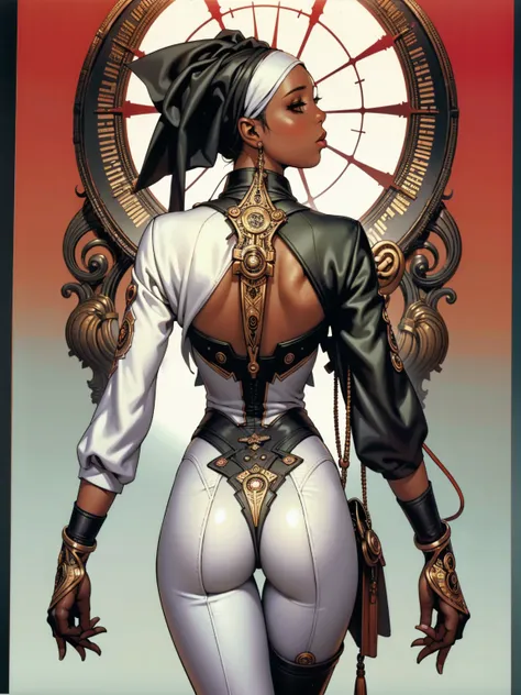 ((kizi negra))), kizi africana, (((skin black, darkskin))), (((white hair))), ((( nun suit ))), (((back view))), (((perfect ass)...