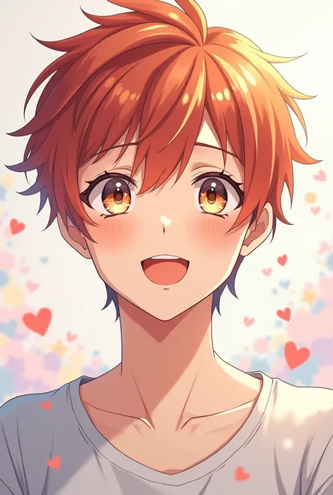 Smiling male anime character